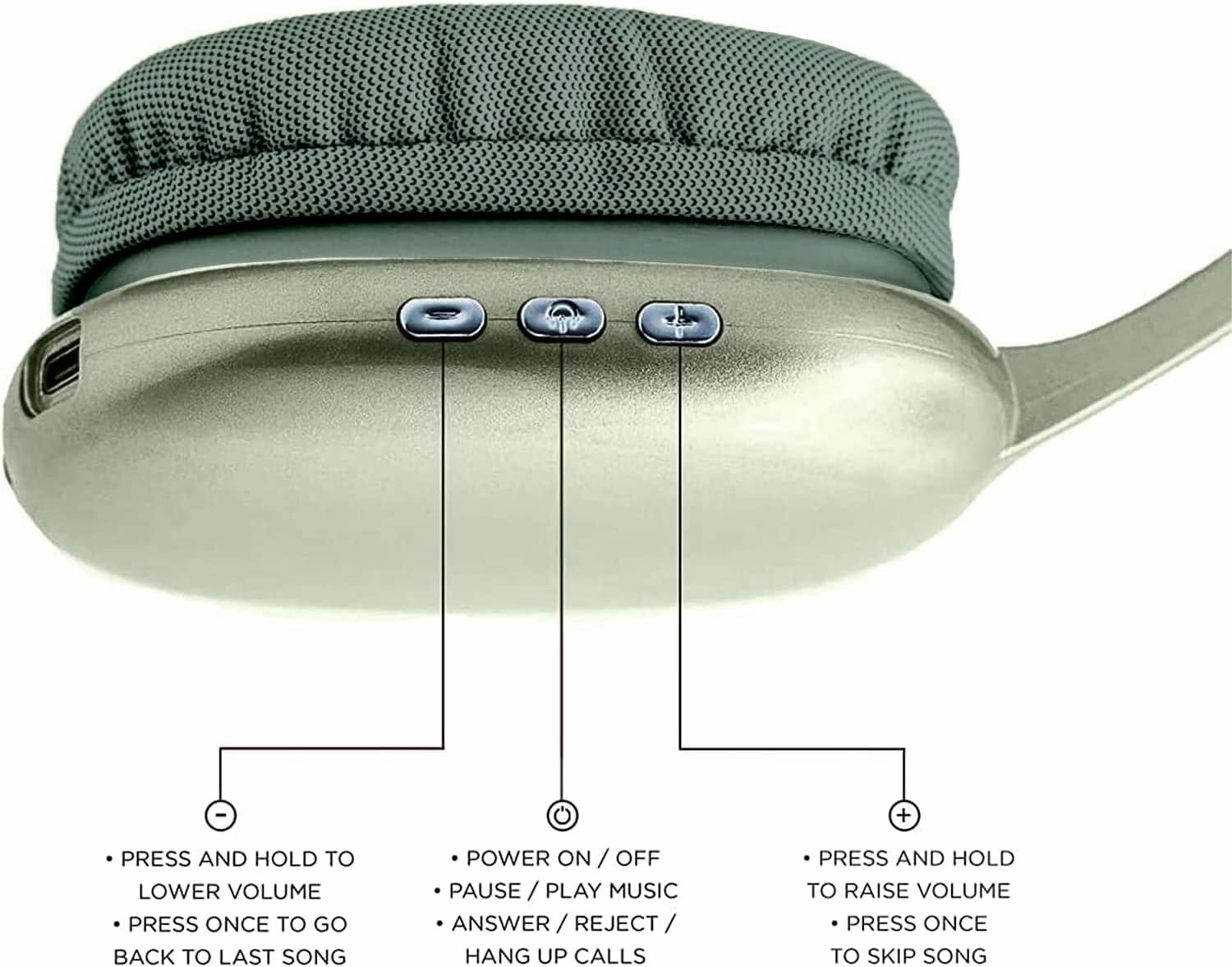 iJoy Ultra Wireless Headphones with Microphone- Rechargeable Over Ear Wireless Bluetooth Headphones with 10Hr Playtime, SD Slot, Backup Wire- Soft Cushion Wireless Headset with Mic (Green)