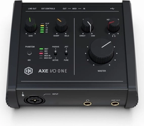 IK Multimedia AXE I/O One - Professional USB Audio Interface with Z-TONE advanced guitar tone shaping, AmpliTube and TONEX software included, high-resolution recording studio equipment audio interface,USB interface,music recording input,