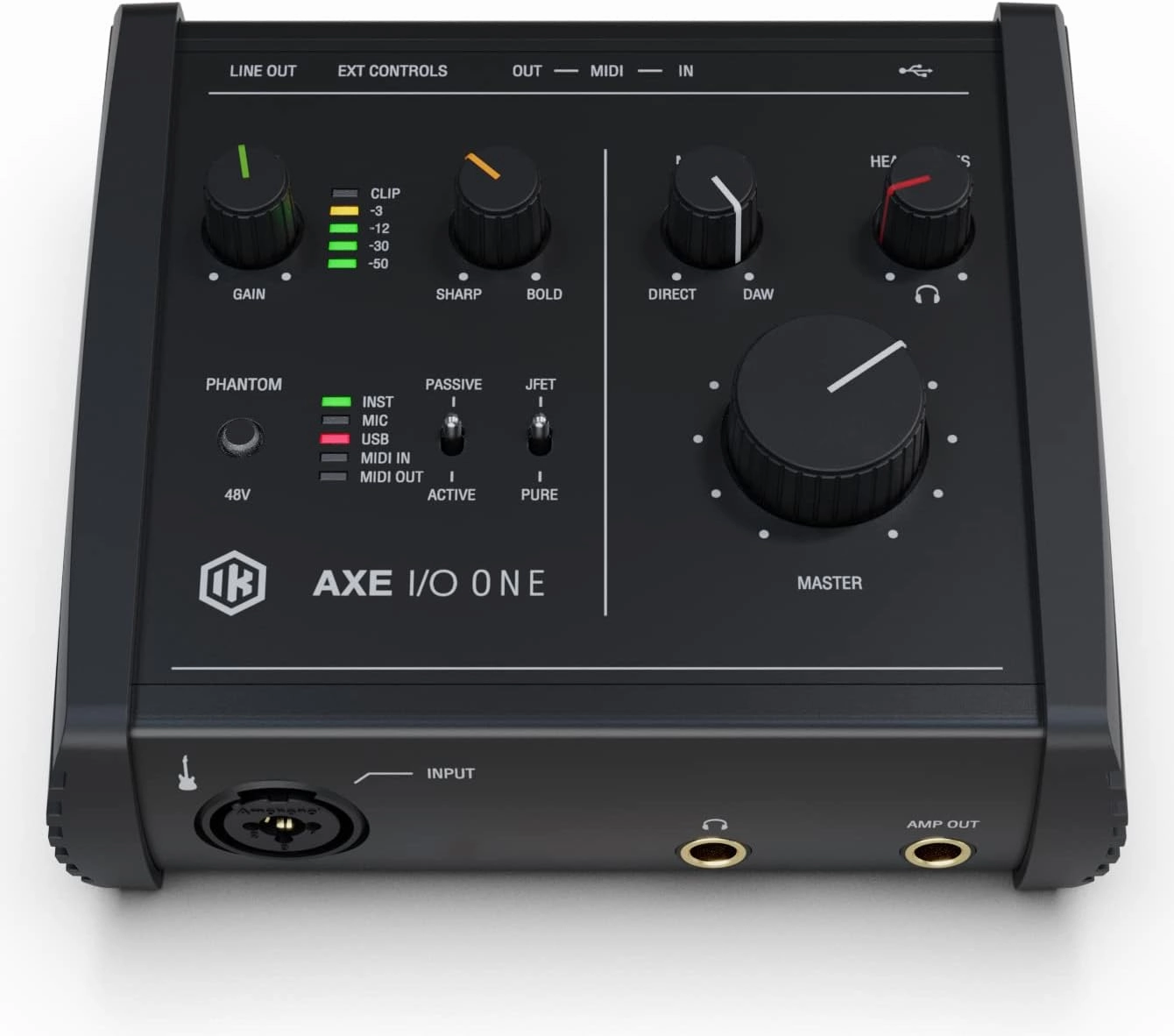 IK Multimedia AXE I/O One - Professional USB Audio Interface with Z-TONE advanced guitar tone shaping, AmpliTube and TONEX software included, high-resolution recording studio equipment audio interface,USB interface,music recording input,