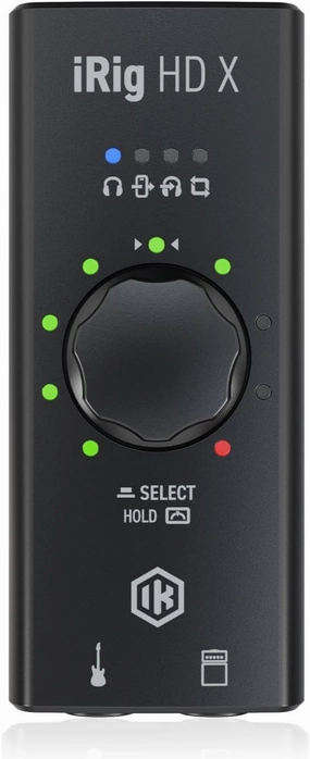 IK Multimedia iRig HD X Guitar Audio Interface - 96 kHz Music Recording, 24-bit, For iPhone, iPad, Mac, iOS, And PC With Lightning Cable, USB-C, Guitar Accessories, Recording Studio Equipment audio interface,USB interface,music recording input,
