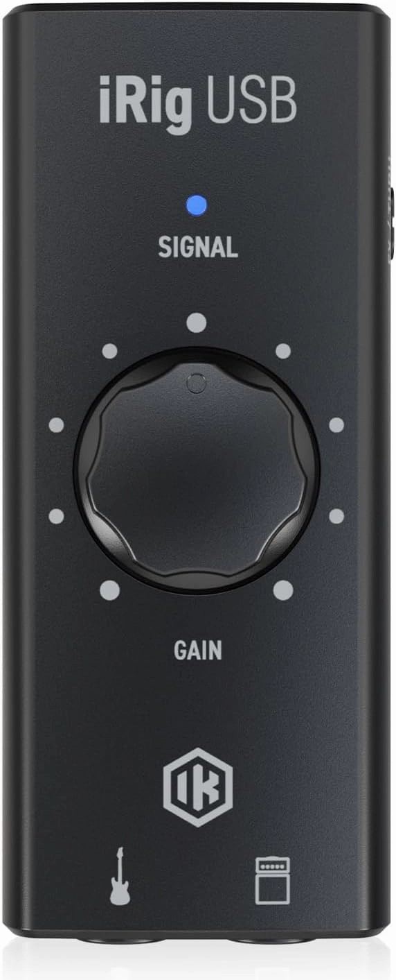 IK Multimedia iRig USB Guitar Audio Interface - 24-bit 48 kHz Music Recording Studio Equipment Include USB C Cable For iPad, Mac And PC, Guitar Accessories, Recording Device audio interface,USB interface,music recording input,