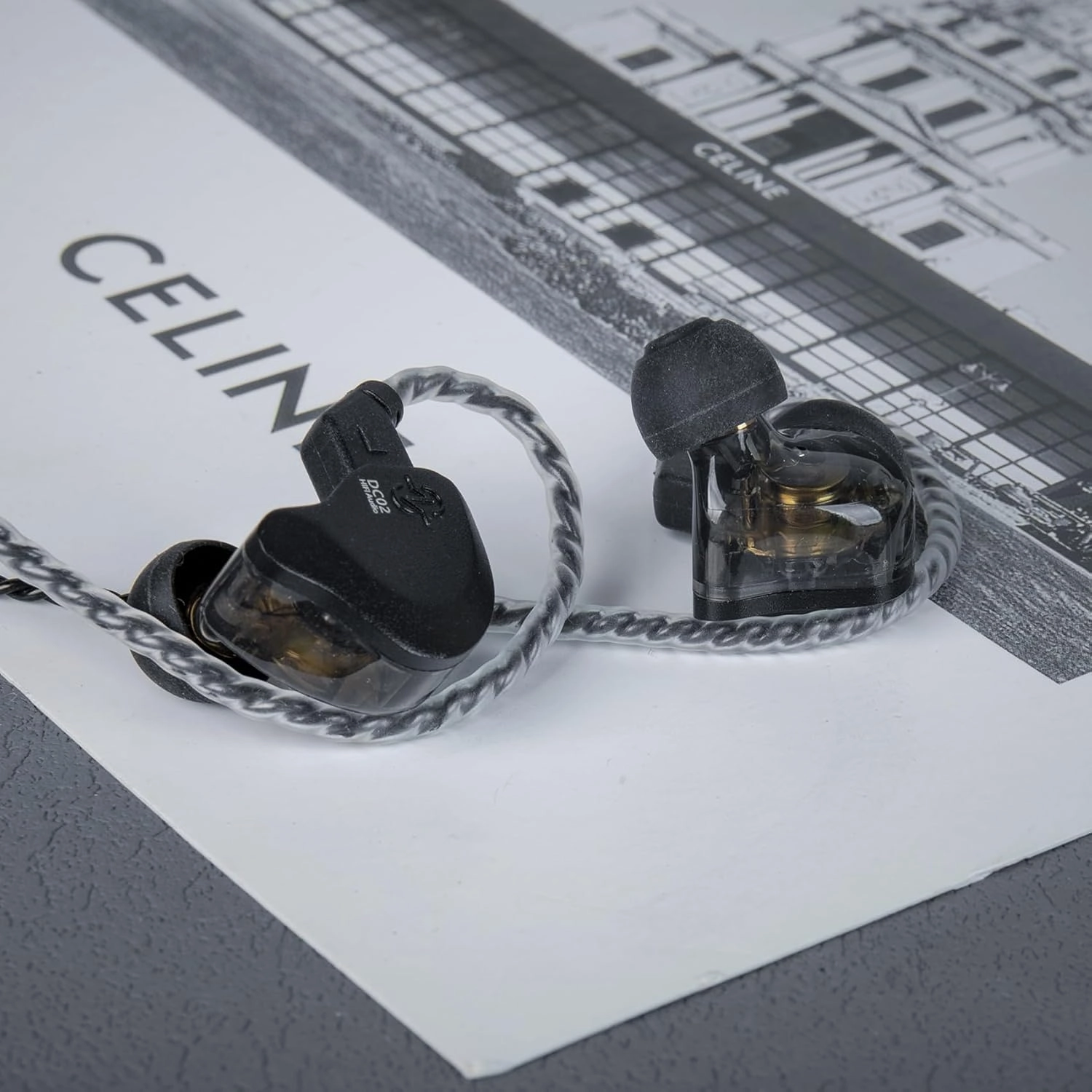 In Ear Earbuds Wired IEM Headphone,CCZ DC02 Dual Magnetic Circuit DD HIFI Earphones,Professional Hifi Earphone,Stereo Sound Earbuds Earphone,CCZ Solo In Ear Monitor for System (Silver, No MIC)