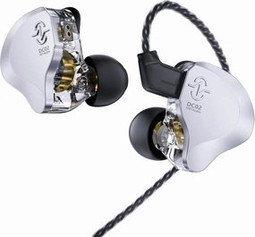 In Ear Earbuds Wired IEM Headphone,CCZ DC02 Dual Magnetic Circuit DD HIFI Earphones,Professional Hifi Earphone,Stereo Sound Earbuds Earphone,CCZ Solo In Ear Monitor for System (Silver, No MIC) in-ear monitors,hi-fi IEMs,studio earphones,