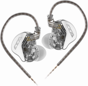 in Ear Monitor CCA CRA Ultra-Thin Diaphragm Dynamic Driver IEM Earphones Bass Earbuds with 2Pin Removable Cord,Compatible with iPhone Android,iPad MP3, Fits All 3.5mm Interface Devices(Silver) in-ear monitors,hi-fi IEMs,studio earphones,