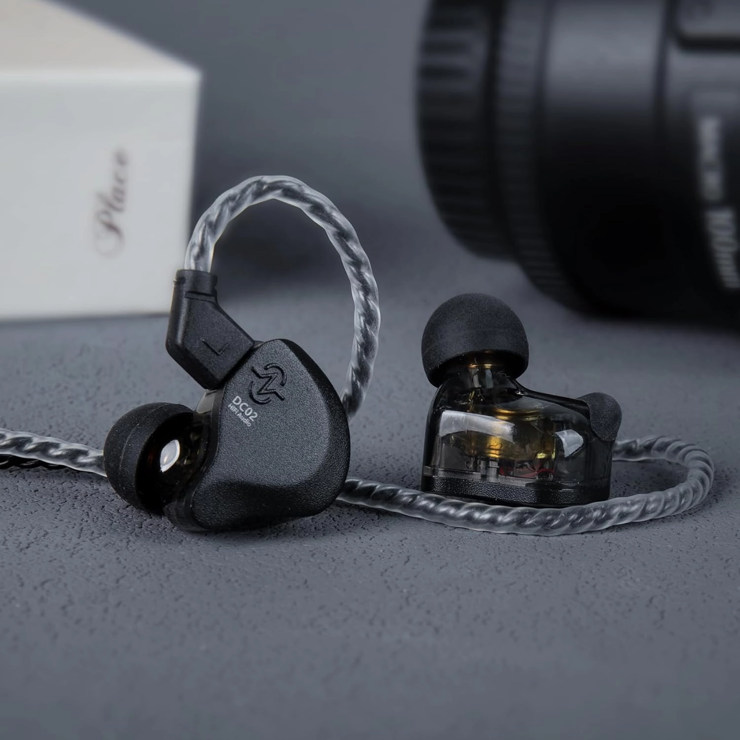 in Ear Monitor Headphones,CCZ DC02 IEM Earphone Dual Magnetic Circuit DD Wired Headphones,Professional Hifi Earphone,Stereo Sound Gaming Earbuds Headphone,CCZ In Ear Monitor for System(Black,No MIC)