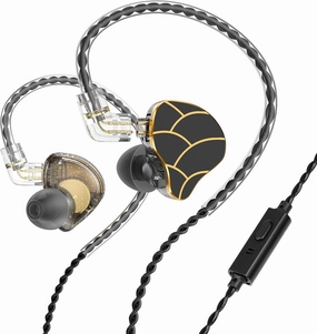 in Ear Monitor Headphones, Professional Stereo Sound Gaming Earbuds Headphone, HiFi Wired Earbuds with Detachable Cable for Musicians Audiophiles (with mic) in-ear monitors,hi-fi IEMs,studio earphones,