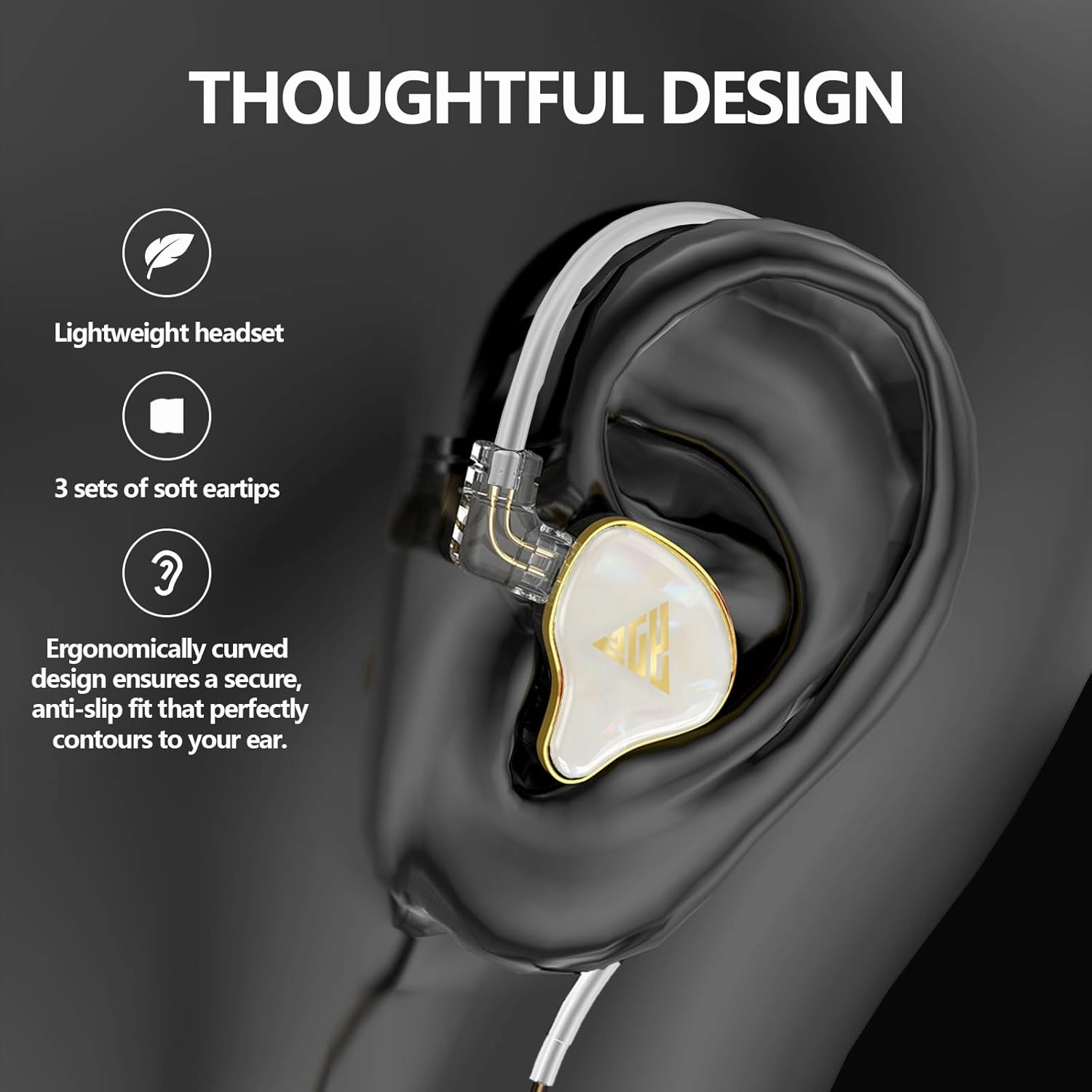 in Ear Monitor, HiFi Headphones with Dual Magnetic Dynamic Driver, Hybrid Banlance Armature with Dynamic in Ear Headphones IEM Earphones Gaming Earbuds (Without mic)