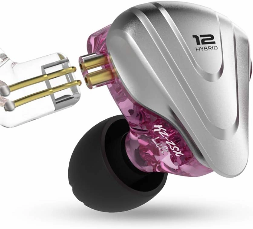in-Ear Monitors,KZ ZSX 1DD 5BA Hybrid HiFi Stereo Noise Isolating Sport IEM Earphones/Earbuds/Headphones with Detachable Cable (Without MIC, Purple)