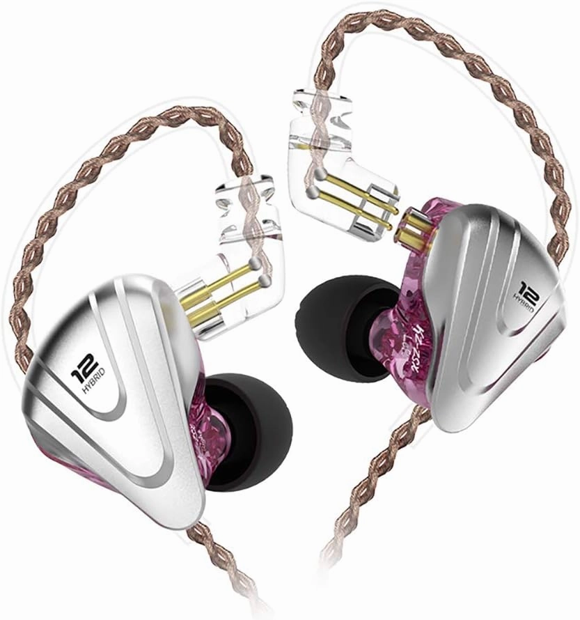 in-Ear Monitors,KZ ZSX 1DD 5BA Hybrid HiFi Stereo Noise Isolating Sport IEM Earphones/Earbuds/Headphones with Detachable Cable (Without MIC, Purple) in-ear monitors,hi-fi IEMs,studio earphones,