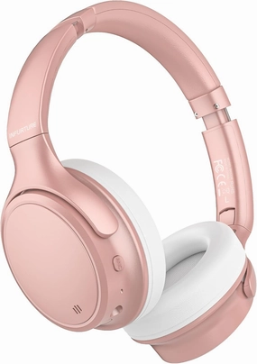 INFURTURE H1 Plus Doubly Fed Hybrid Active Noise Cancelling Headphones with EQ ModeWireless Over Ear Bluetooth Headphones with 4 Microphone, 90H Playtime,Lightweight for Home Travel Office(Pink) over-ear headphones,closed back headphones,wireless studio ca
