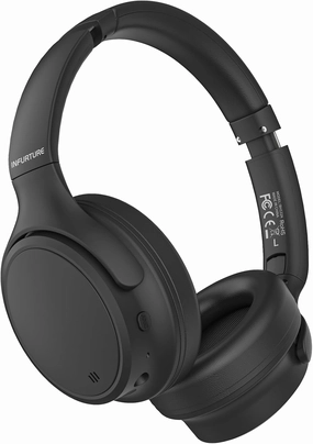 INFURTURE H1 Plus Hybrid Active Noise Cancelling Headphones with EQ Mode Bluetooth/3.5mm Over Ear Headphones with 4 Microphone, 90H Playtime,Lightweight for Home Travel Office over-ear headphones,closed back headphones,wireless studio cans,