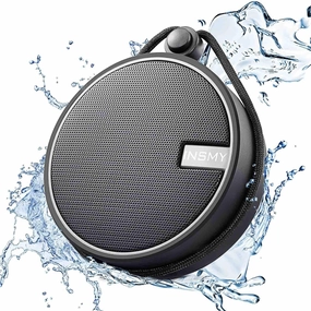 INSMY C12 IPX7 Waterproof Shower Bluetooth Speaker, Portable Small Speaker, Speakers Bluetooth Wireless Loud Clear Sound Support TF Card Suction Cup for Kayak Canoe Beach Gift (Black) wireless speakers,portable Bluetooth speaker,multiroom speaker,