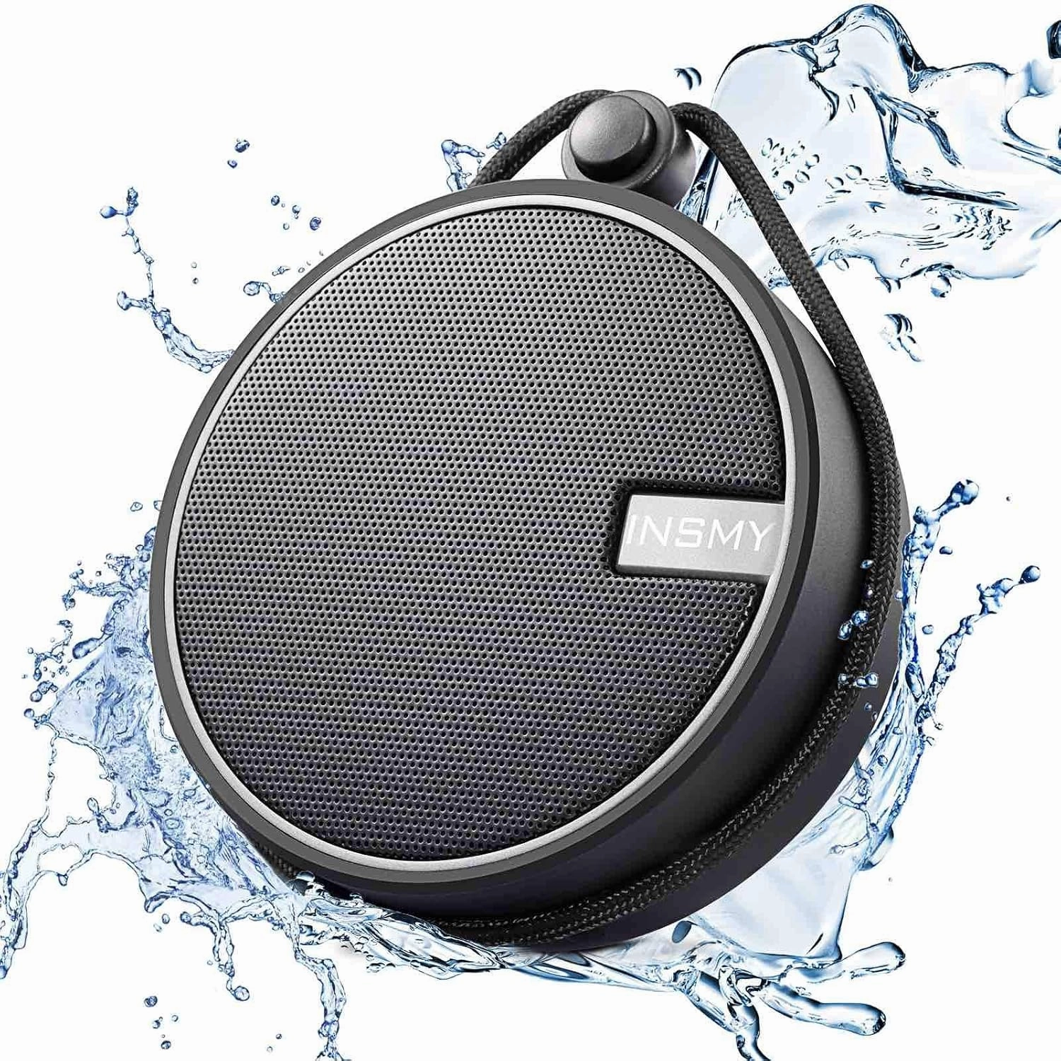 INSMY C12 IPX7 Waterproof Shower Bluetooth Speaker, Portable Small Speaker, Speakers Bluetooth Wireless Loud Clear Sound Support TF Card Suction Cup for Kayak Canoe Beach Gift (Black) floorstanding speakers,tower speakers,stereo floor speakers,