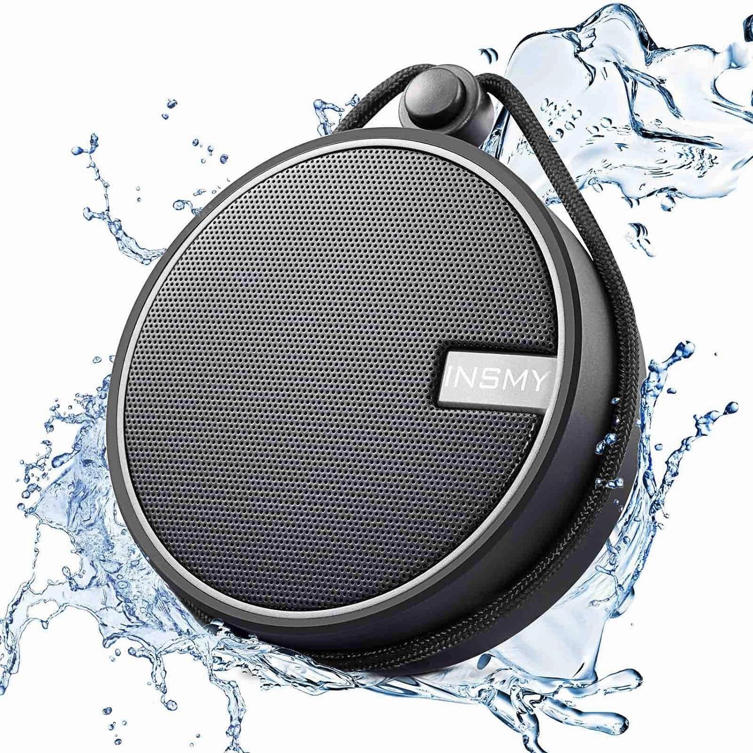 INSMY C12 IPX7 Waterproof Shower Bluetooth Speaker, Portable Small Speaker, Speakers Bluetooth Wireless Loud Clear Sound Support TF Card Suction Cup for Kayak Canoe Beach Gift (Black) wireless speakers,portable Bluetooth speaker,multiroom speaker,