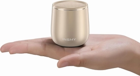 INSMY Small Bluetooth Speaker, Waterproof Mini Portable Wireless Speaker, Punchy Bass Rich Audio Stereo Pairing, Handheld Pocket Size,Built in Mic for Hiking Biking Gift Laptop Tablet (Gold) wireless speakers,portable Bluetooth speaker,multiroom speaker,