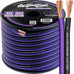 Install Link 10 AWG Gauge Speaker Wire Cable (50 Feet) Stereo, Car or Home Theater, CCA speaker cable,audio wire,hi-fi speaker cord,