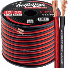 Install Link 10 AWG Gauge Speaker Wire Cable (50 Feet) Stereo, Car or Home Theater, OFC speaker cable,audio wire,hi-fi speaker cord,