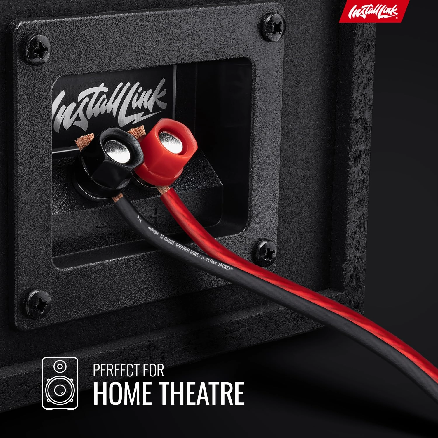 Install Link 12 AWG Gauge Speaker Wire Cable (100 Feet) Stereo, Car or Home Theater, CCA