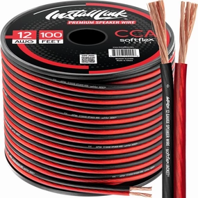 Install Link 12 AWG Gauge Speaker Wire Cable (100 Feet) Stereo, Car or Home Theater, CCA speaker cable,audio wire,hi-fi speaker cord,