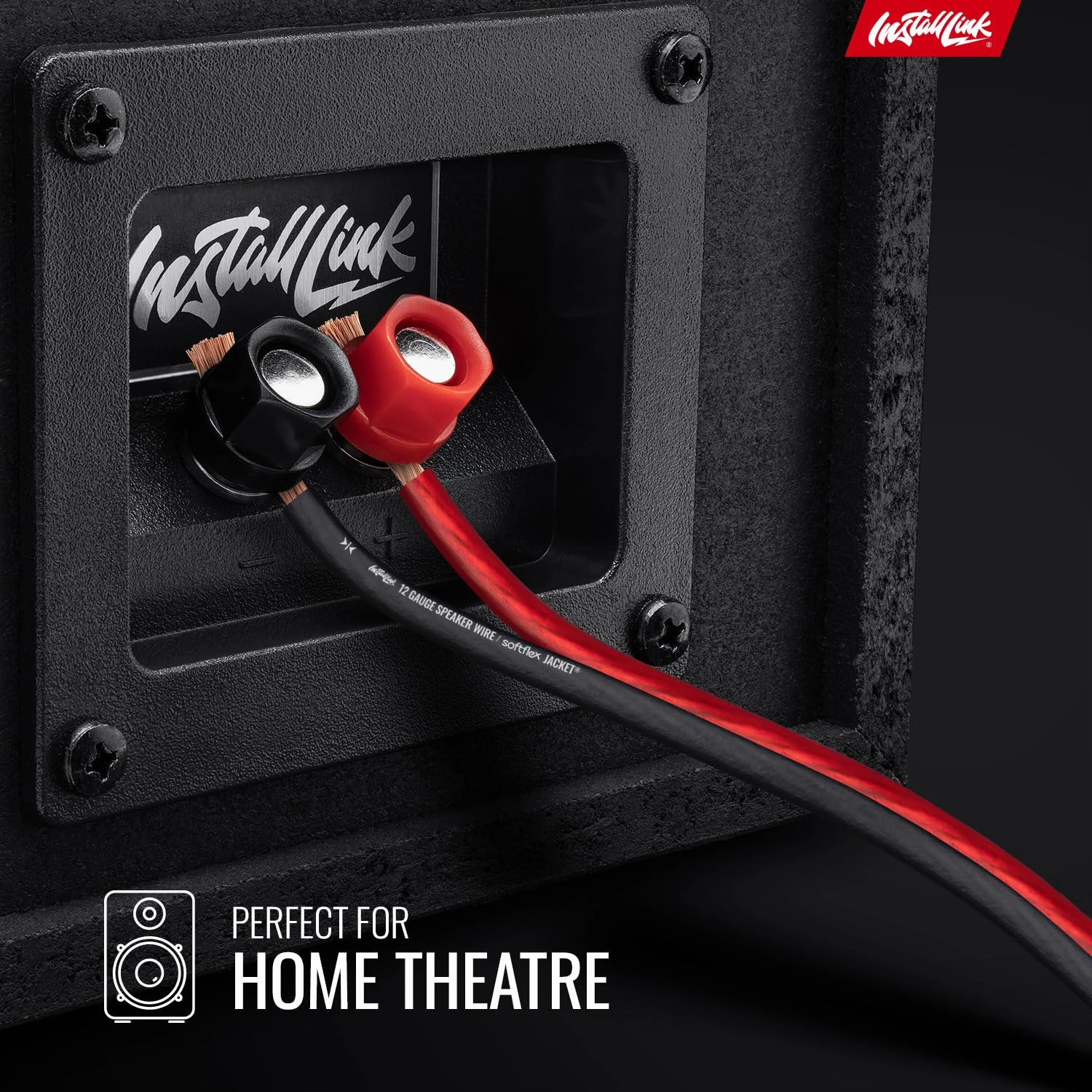 Install Link 12 AWG Gauge Speaker Wire Cable (30 Feet) Stereo, Car or Home Theater, CCA