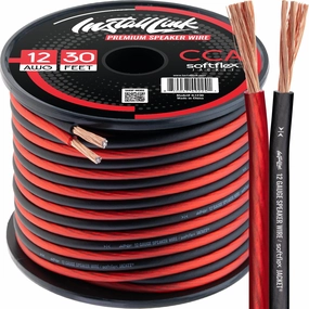 Install Link 12 AWG Gauge Speaker Wire Cable (30 Feet) Stereo, Car or Home Theater, CCA speaker cable,audio wire,hi-fi speaker cord,