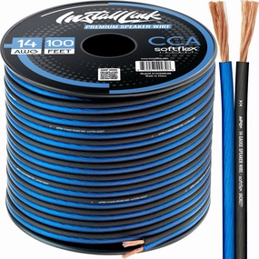 Install Link 14 AWG Gauge Speaker Wire Cable (100 Feet) Stereo, Car or Home Theater (CCA) speaker cable,audio wire,hi-fi speaker cord,
