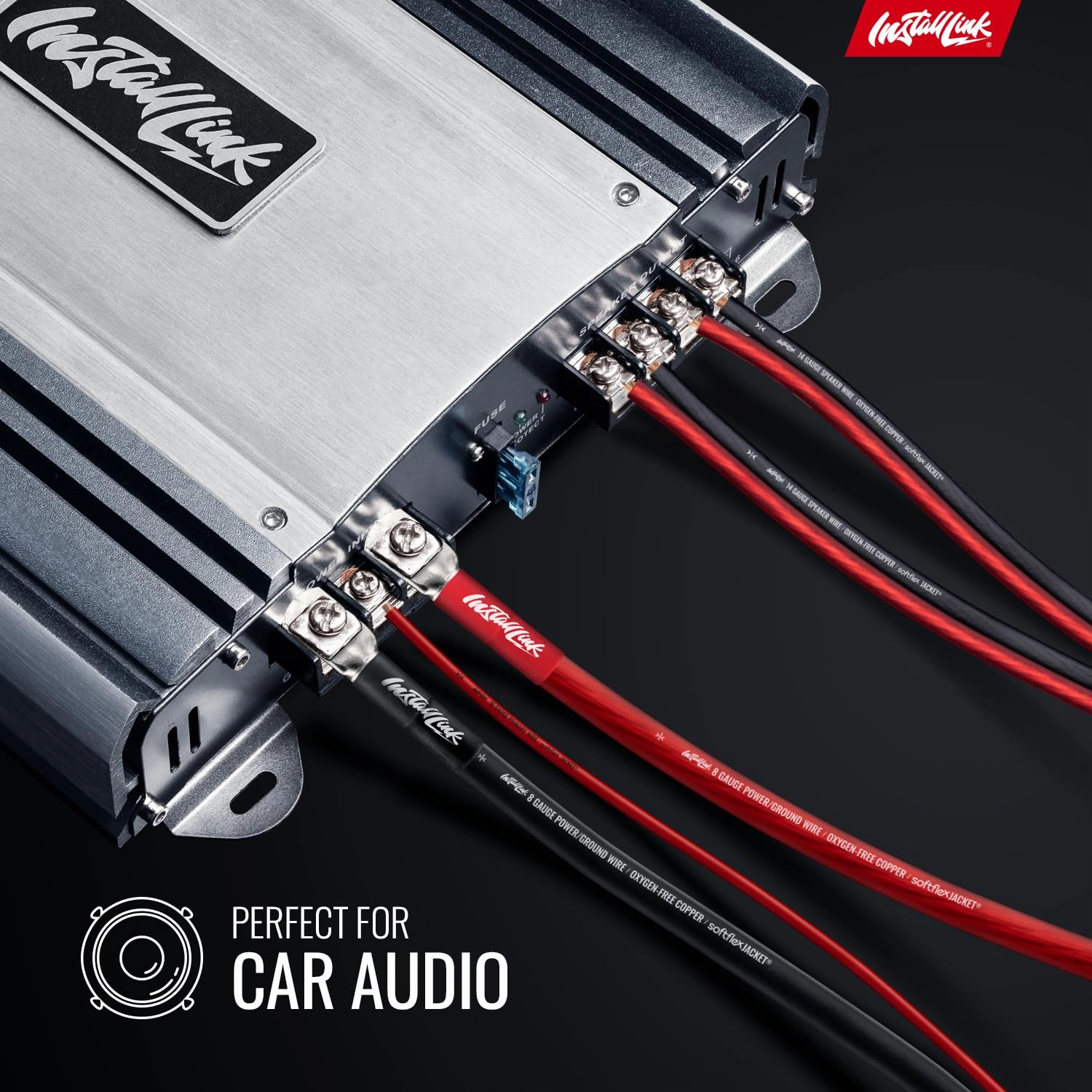 Install Link 14 AWG Gauge Speaker Wire Cable (OFC), 100-Feet, Car or Home Theater