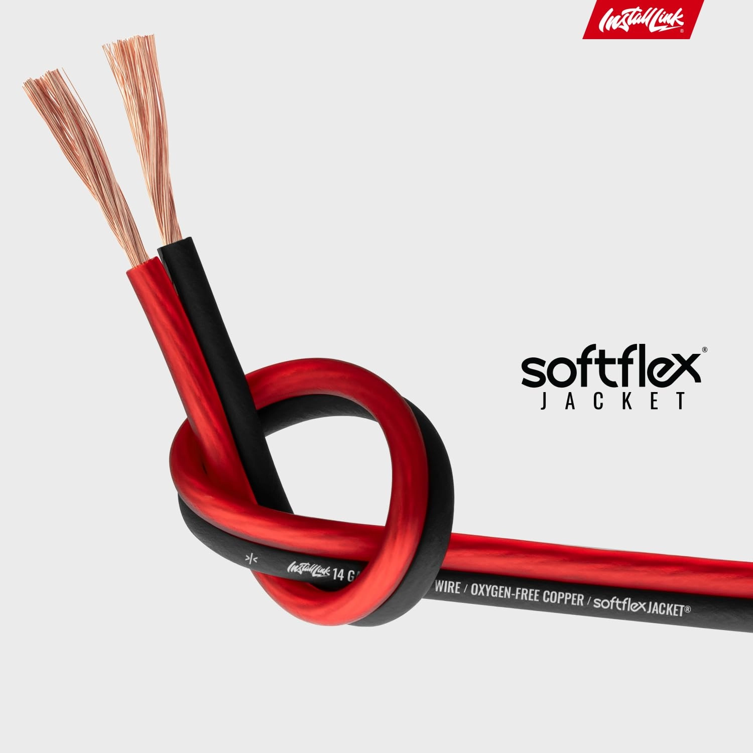 Install Link 14 AWG Gauge Speaker Wire Cable (OFC), 100-Feet, Car or Home Theater