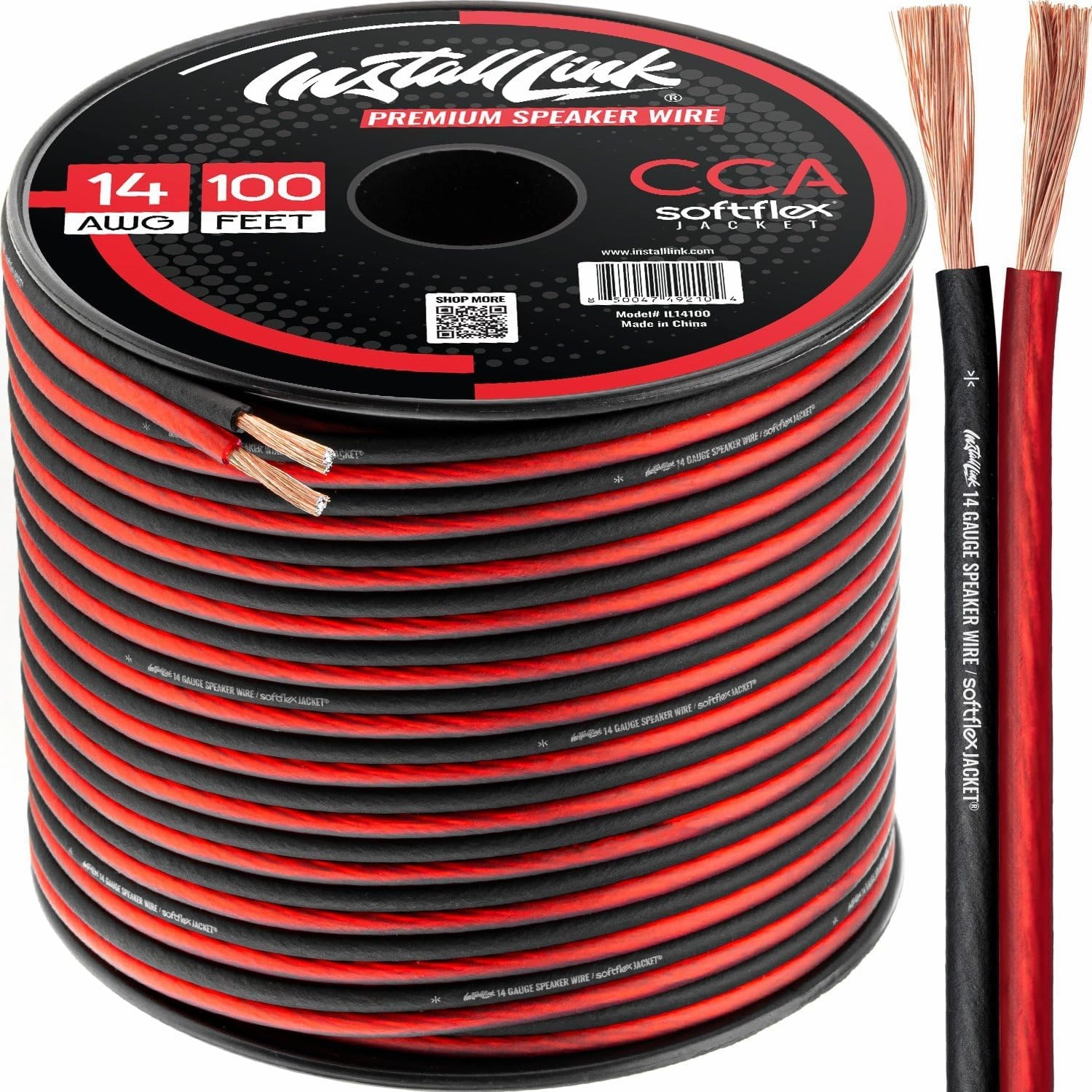 Install Link 14 Gauge Speaker Wire (Speaker Cable) for Car, Home or RV Audio Cable, 100ft, CCA wireless speakers,portable Bluetooth speaker,multiroom speaker,