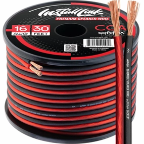 Install Link 16 AWG Gauge Speaker Wire Cable (30 Feet) Stereo, Car or Home Theater, CCA speaker cable,audio wire,hi-fi speaker cord,