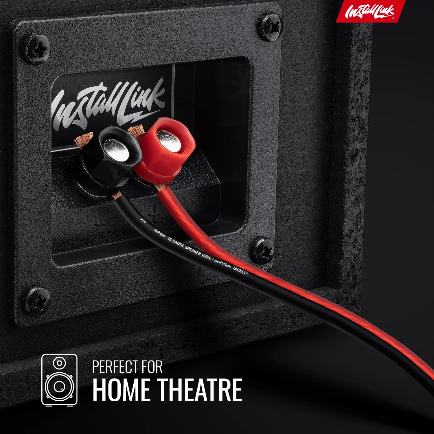 Install Link 16 AWG Gauge Speaker Wire Cable (30 Feet) Stereo, Car or Home Theater, CCA