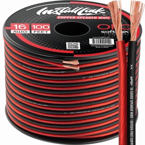 Install Link 16 AWG Gauge Speaker Wire (OFC) Cable Stereo, Car or Home Theater (100 Feet) speaker cable,audio wire,hi-fi speaker cord,