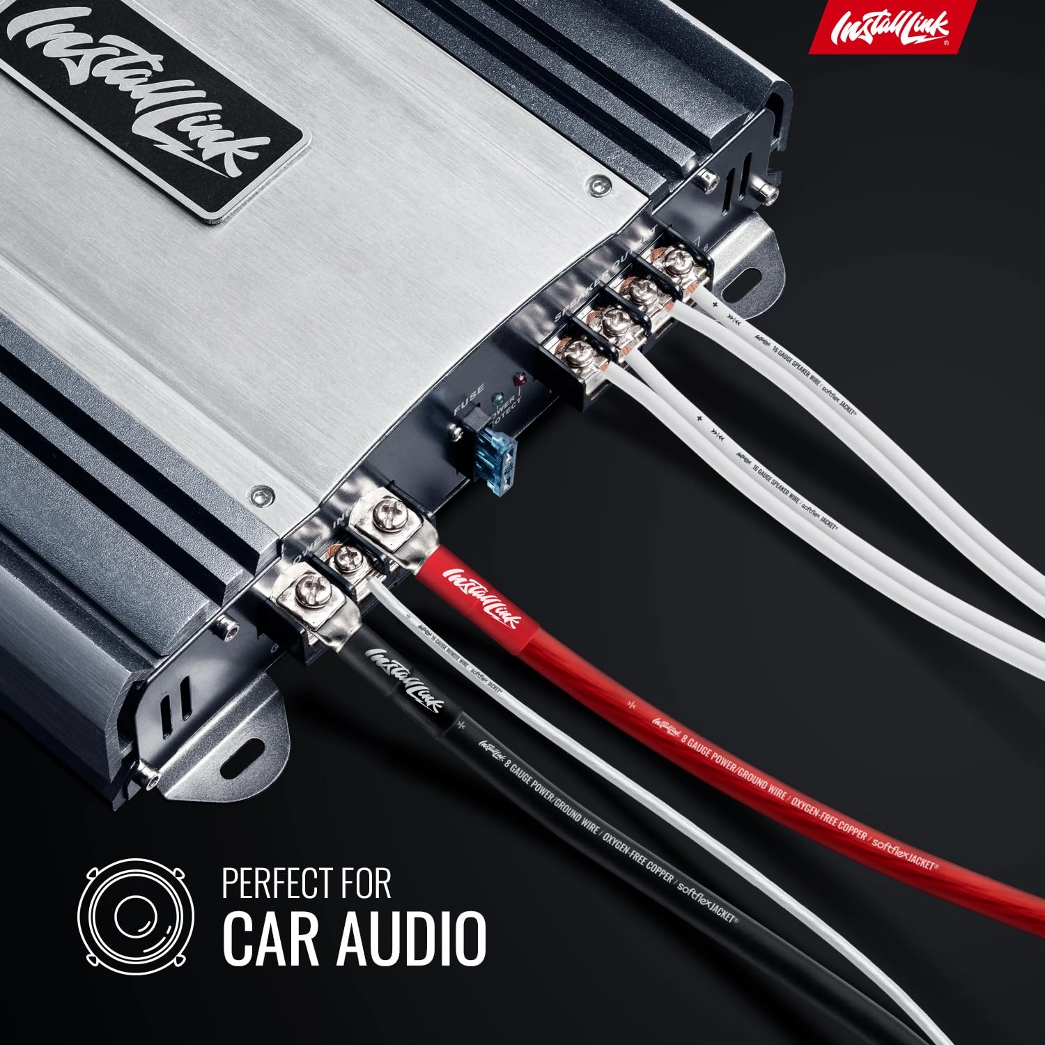 Install Link 16 Gauge Speaker Wire (White) for Car, Home or RV Audio Cable, 250ft, CCA
