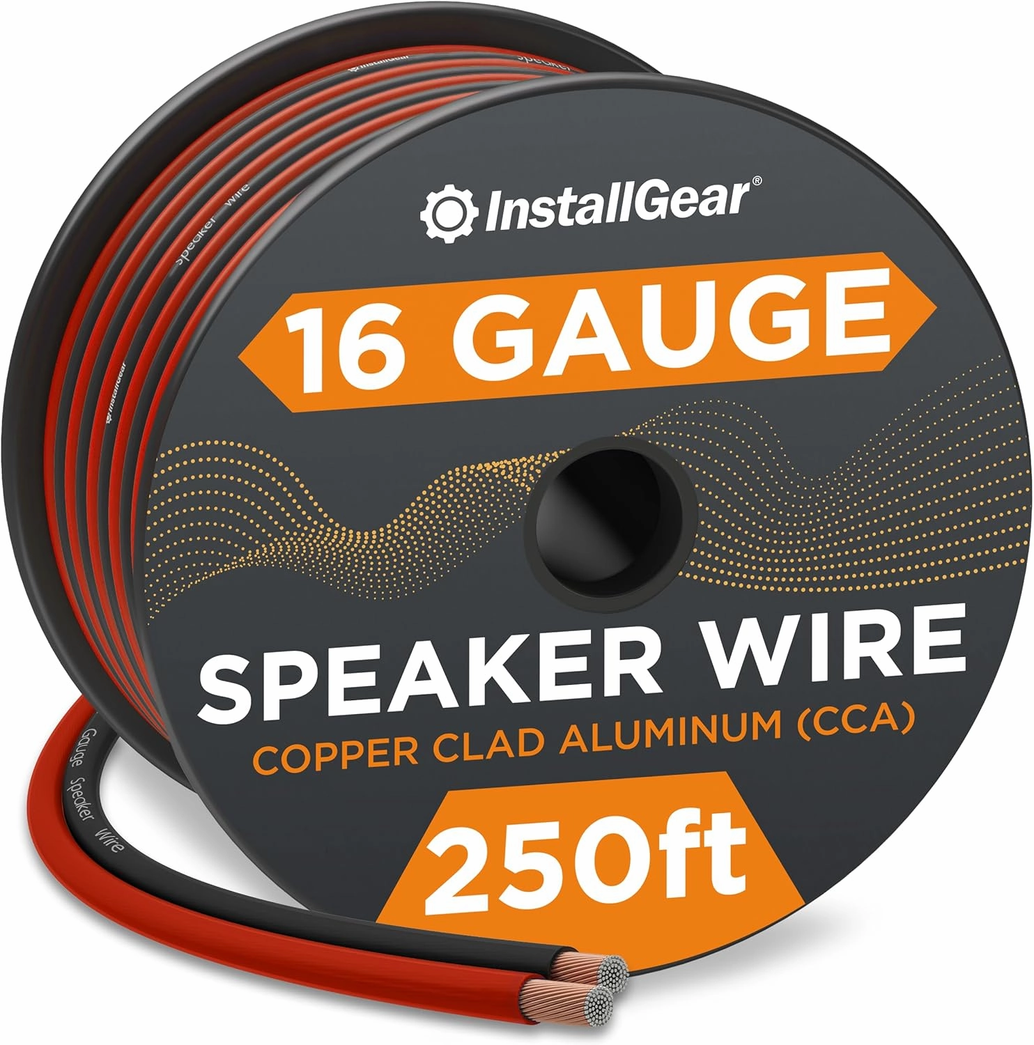 InstallGear 16 Gauge 250ft Speaker Wire - Oxygen-Free Copper Wire for Car Audio, Home Theater, Stereo, and Surround Sound Systems - Durable and Easy to Install - Red, Black floorstanding speakers,tower speakers,stereo floor speakers,