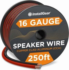 InstallGear 16 Gauge 250ft Speaker Wire - Oxygen-Free Copper Wire for Car Audio, Home Theater, Stereo, and Surround Sound Systems - Durable and Easy to Install - Red, Black wireless speakers,portable Bluetooth speaker,multiroom speaker,
