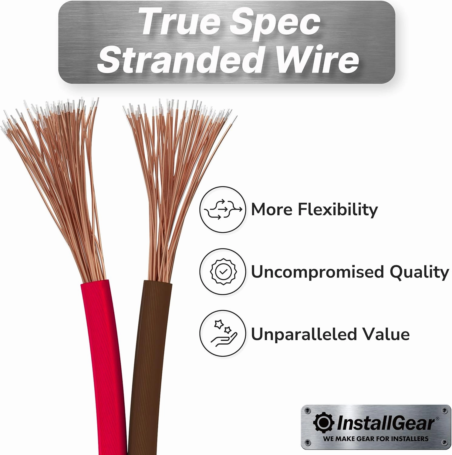 InstallGear 16 Gauge 250ft Speaker Wire - Oxygen-Free Copper Wire for Car Audio, Home Theater, Stereo, and Surround Sound Systems - Durable and Easy to Install - Red, Black