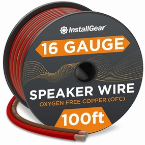InstallGear 16 Gauge Speaker Wire (100ft - Red/Brown) | Speaker Cable for Car Speakers Stereos, Home Theater Speakers, Surround Sound, Radio, Automotive Wire, Outdoor | 16 AWG Speaker Wire speaker cable,audio wire,hi-fi speaker cord,