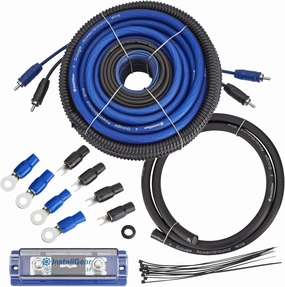 InstallGear 4 Gauge Amp Wiring Kit - 17ft Amplifier Subwoofer Wiring Kit with True Spec Cables - Power Soft Touch Wire Set for Car Audio Installation - Blue power amplifier,stereo amp,hi-fi power amp,