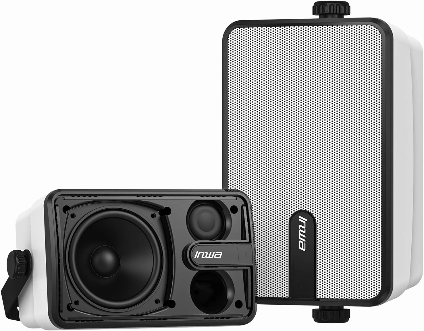 Inwa Upgraded Bluetooth Outdoor Speakers, IPX5 Waterproof Wall Mount Speaker, Powerful Bass, Wireless Sync Up to 100 Speakers, Indoor/Outdoor Sound System for Patio/Porch/Gazebo/Garage(MZ-632, 2 PCS) wireless speakers,portable Bluetooth speaker,multiroom s