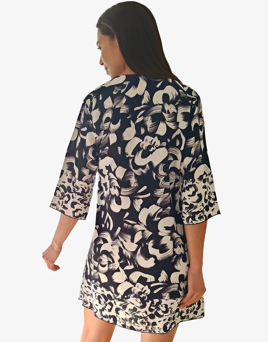 Island Beach Dress - Black and White