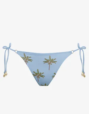 Island Souvenir Tie Side Bikini Pant - Sky
