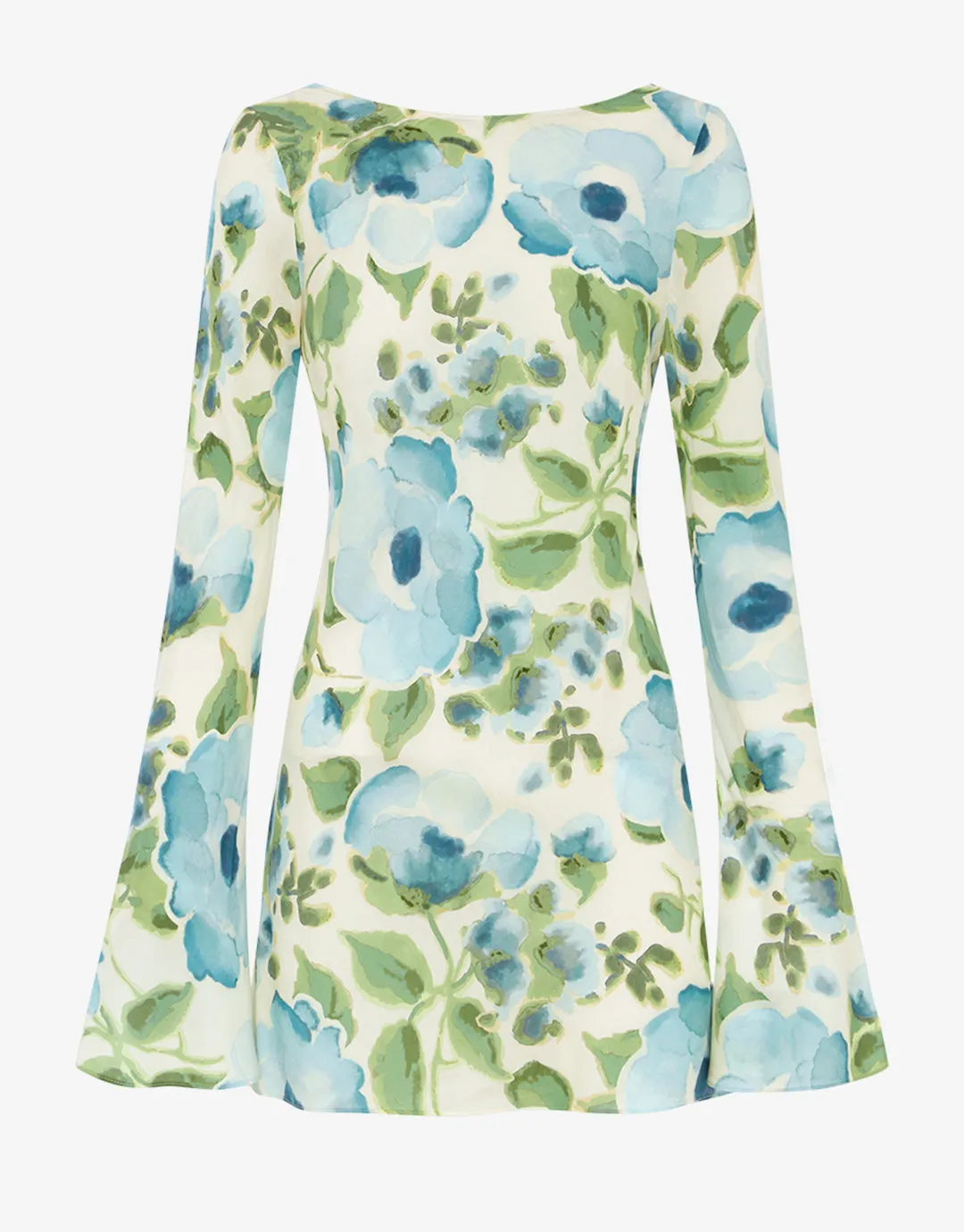 Isles Memento Long Sleeve Mini Dress - Watercolour