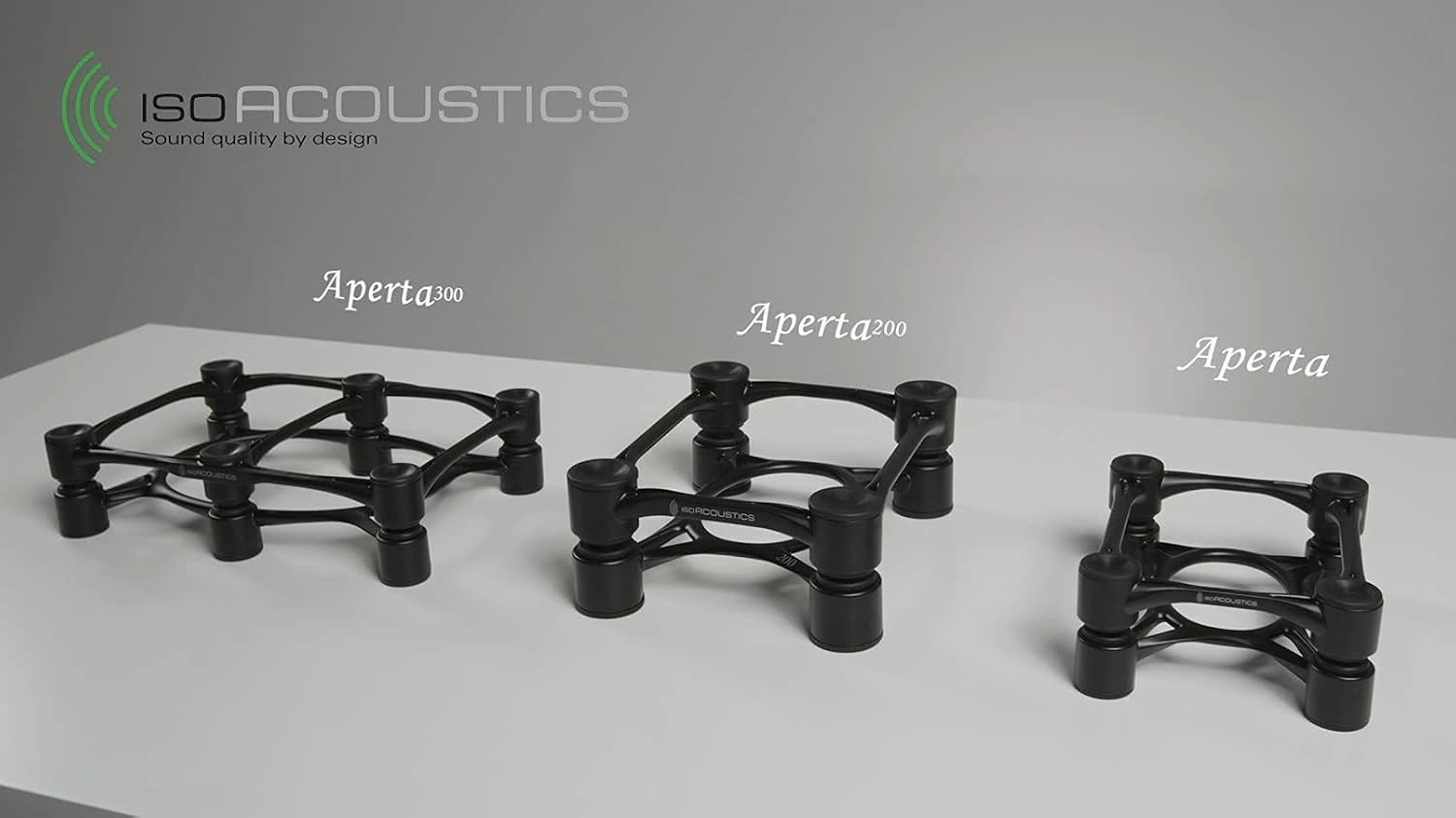 IsoAcoustics Aperta Series Isolation Speaker Stands with Tilt Adjustment: Aperta (6.1" x 7.5") Black Pair