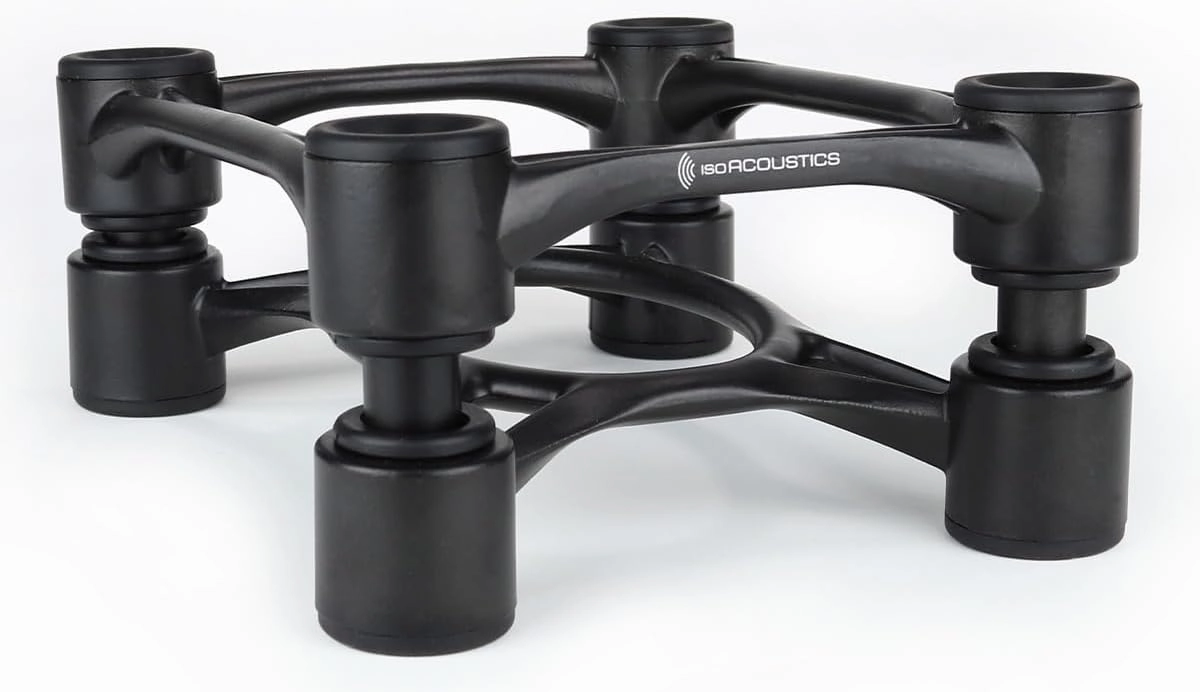IsoAcoustics Aperta Series Isolation Speaker Stands with Tilt Adjustment: Aperta (6.1" x 7.5") Black Pair