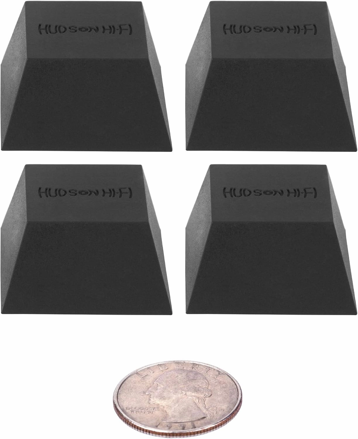 IsoBlock Silicone Isolation Feet (4 Pack, Soft Block 60lb Capacity) Non-Adhesive isolation pads,speaker feet,vibration dampeners,