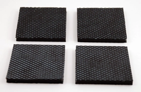 Isolate It: Sorbothane Vibration Isolation Reinforced Heavy Duty Square Pad 50 Duro (2.5" x 2.5" x 1/4" Thick) - 4 Pack isolation pads,speaker feet,vibration dampeners,
