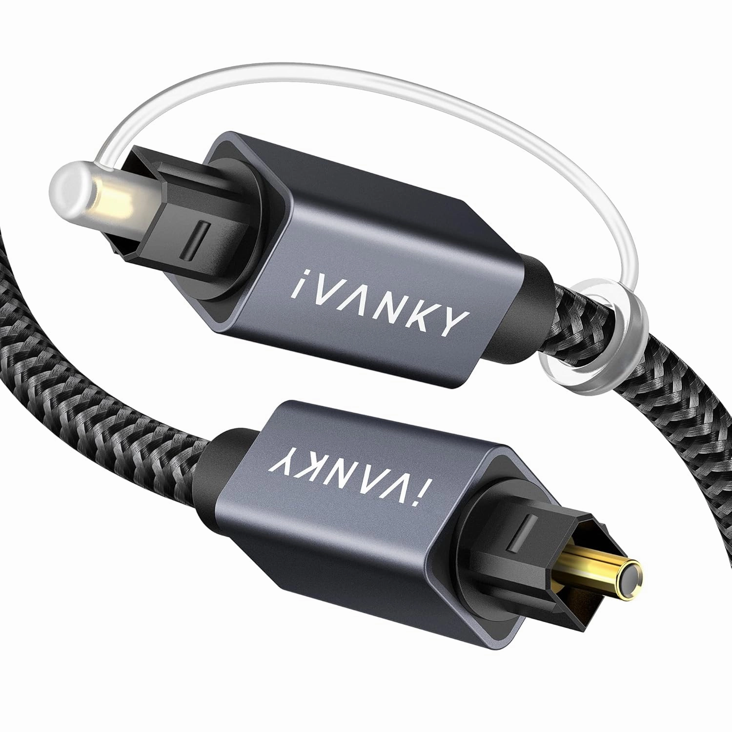 IVANKY Optical Audio Cable 10ft/3M Long Digital Audio Optical Cable for Soundbar, S/PDIF Toslink Fiber Optic Cord [Braided, Gold-Plated Connectors, CL3 Rated] for TV, Home Cinema, Xbox/PS4, Sonos soundbar,TV speaker bar,home theater soundbar,