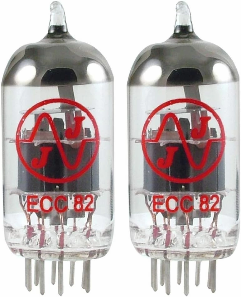 J.J. Tesla Electronics 12AU7 / ECC82 Vacuum Tubes, Gain Matched Pair (2), Gold, Glass, Instrument Amplifier Tubes tube amplifier,valve amp,audiophile tube stereo,