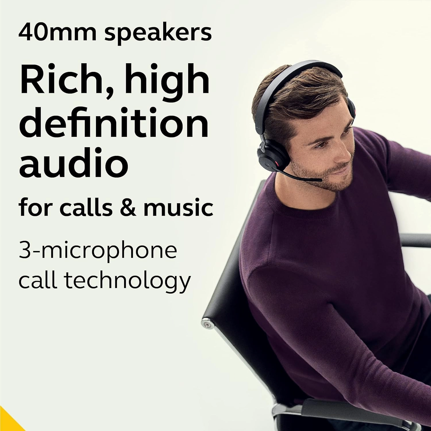 Jabra Evolve2 65 MS Wireless Headphones with Link380c, Stereo, Black  Wireless Bluetooth Headset for Calls and Music, 37 Hours of Battery Life, Passive Noise Cancelling Headphones