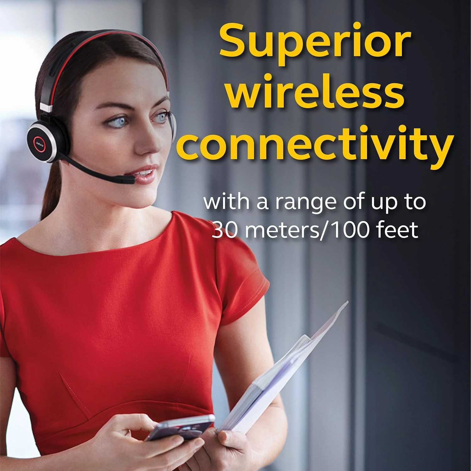 Jabra Evolve 65 MS Wireless Headset, Stereo  Includes Link 370 USB Adapter  Bluetooth Headset with Industry-Leading Wireless Performance, Advanced Noise-Cancelling Microphone, All Day Battery